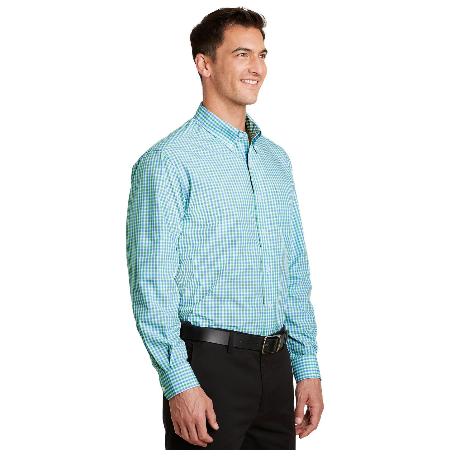 Black/Charcoal Button Up Shirts - Port Authority - Stylish