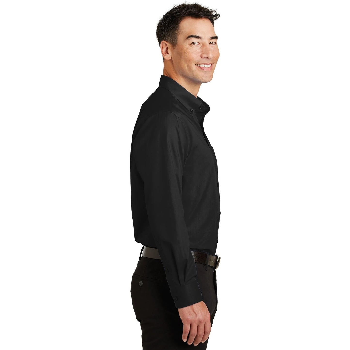 Black Button Up Shirts - Port Authority - Wrinkle Resistant