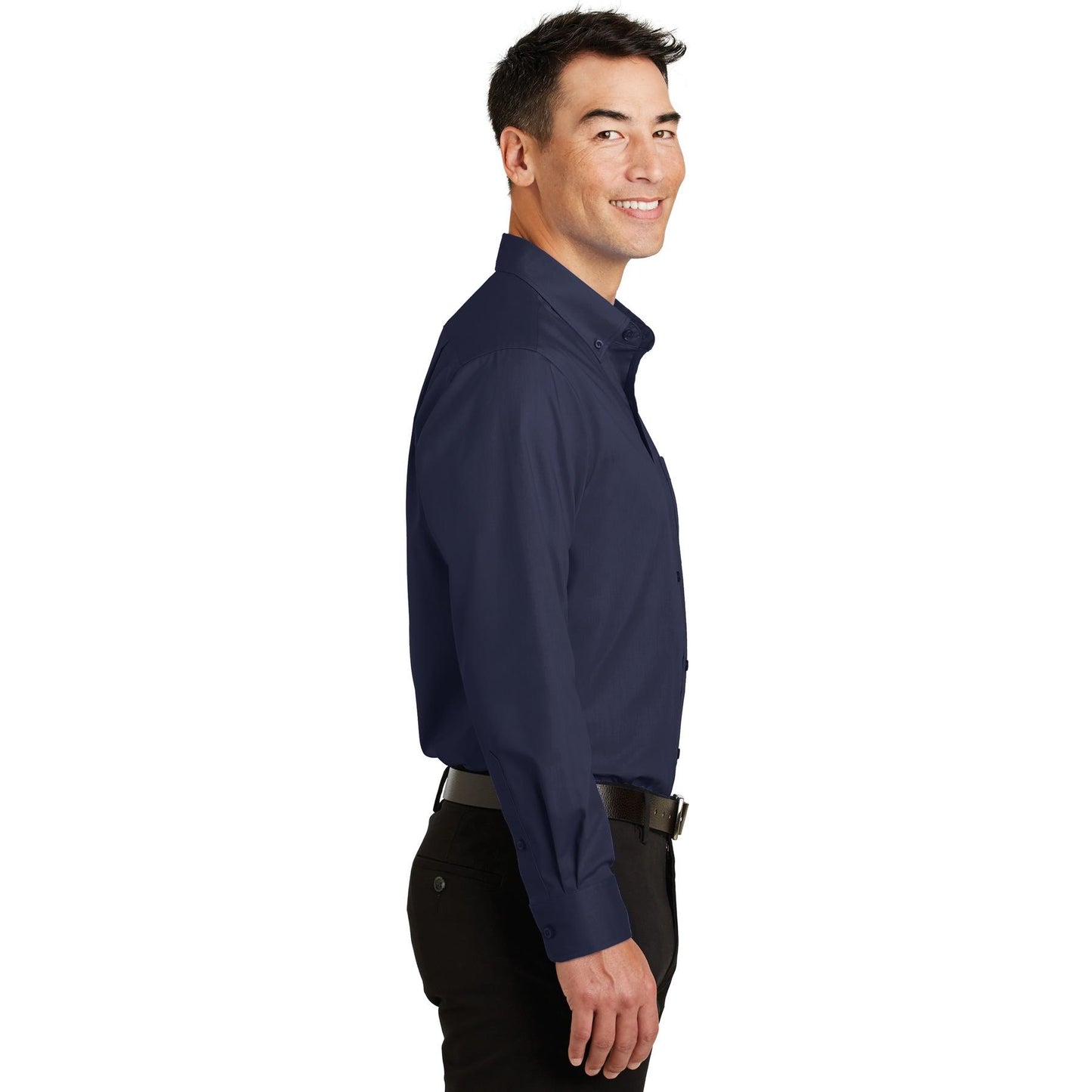 True Navy Button Up Shirts - Port Authority - Comfortable Fit