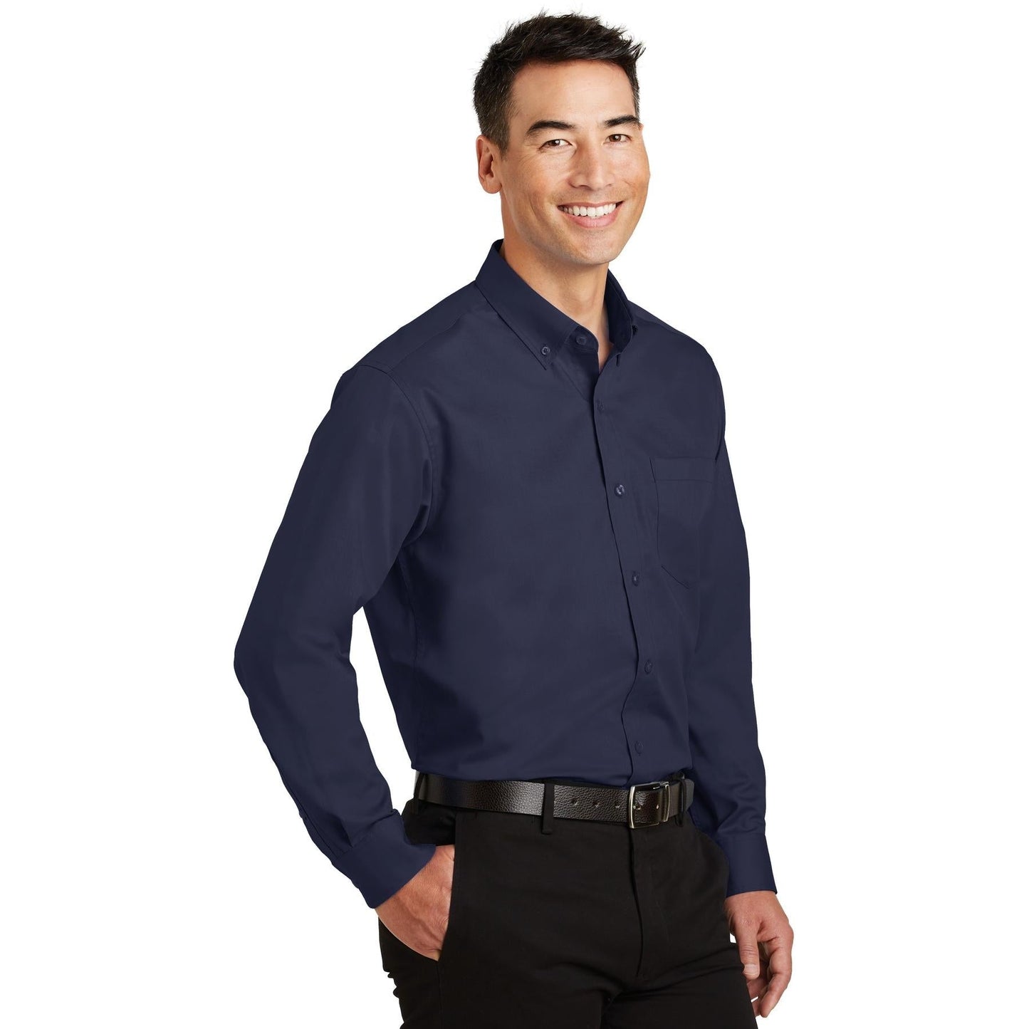 True Navy Button Up Shirts - Port Authority - Comfortable Fit
