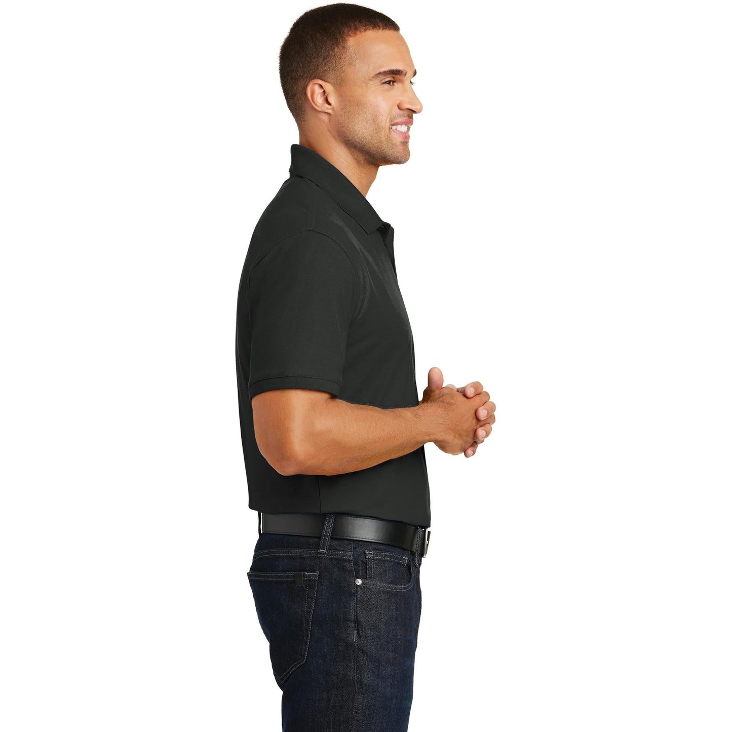Deep Black Polo Shirt - Port Authority - Stylish Design - Comfortable