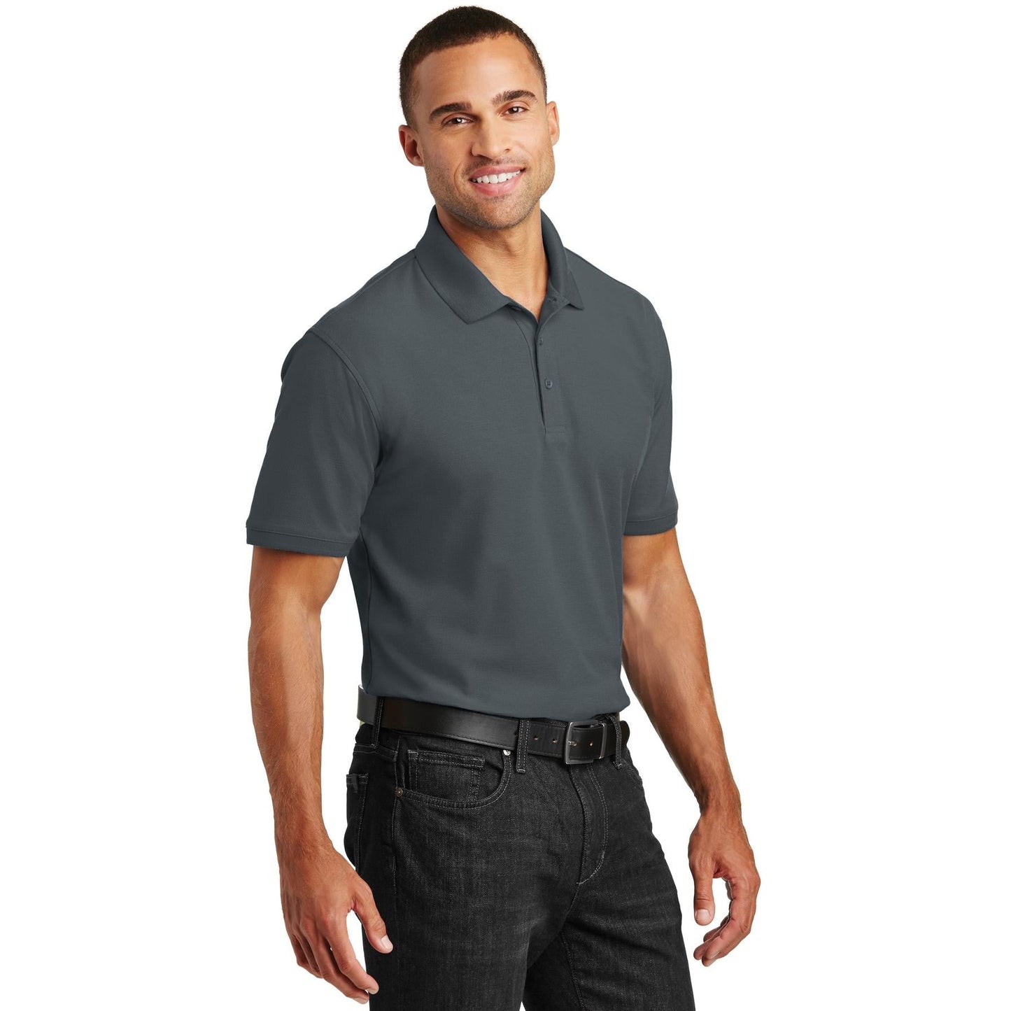 Deep Black Polo Shirt - Port Authority - Stylish Design - Comfortable