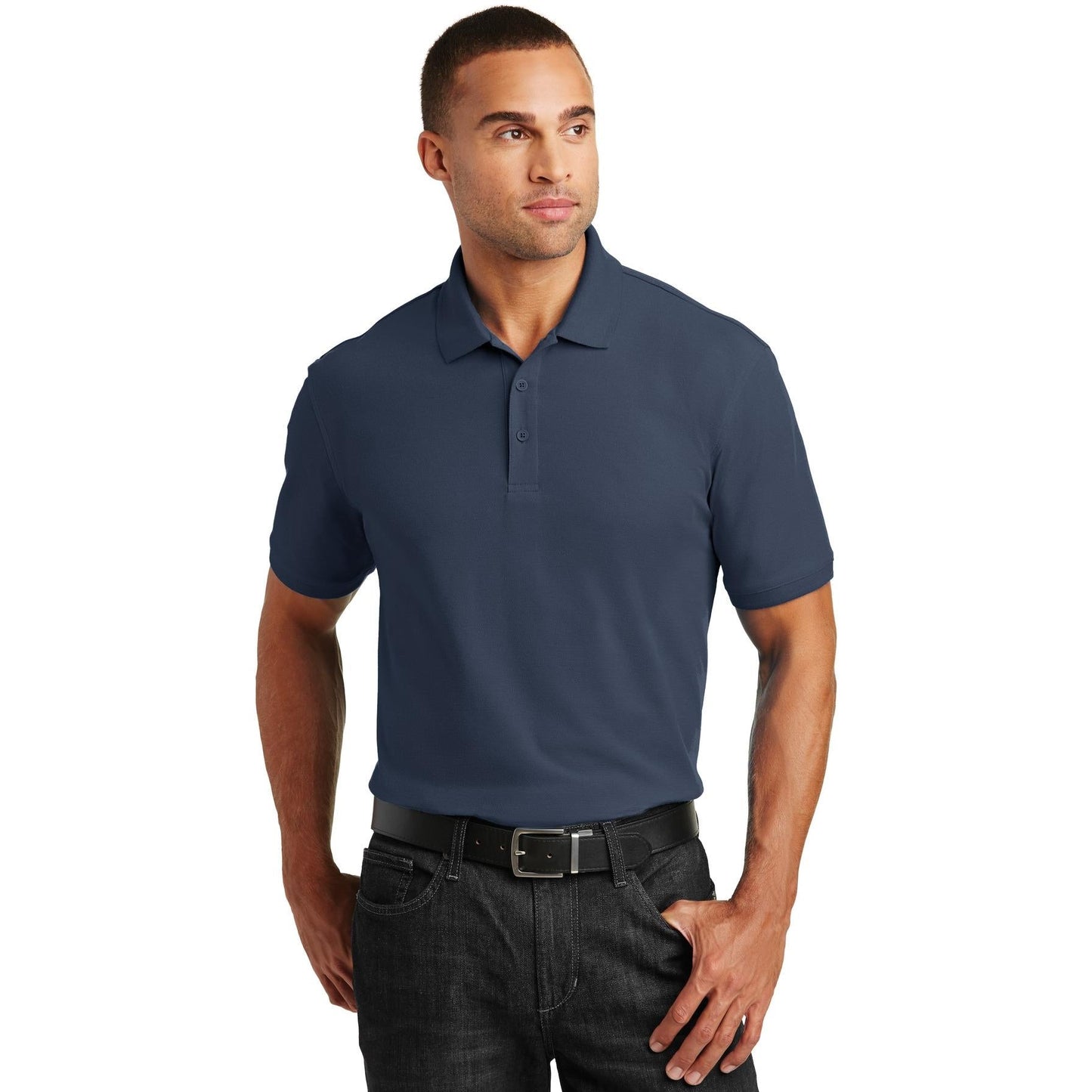 Deep Black Polo Shirt - Port Authority - Stylish Design - Comfortable