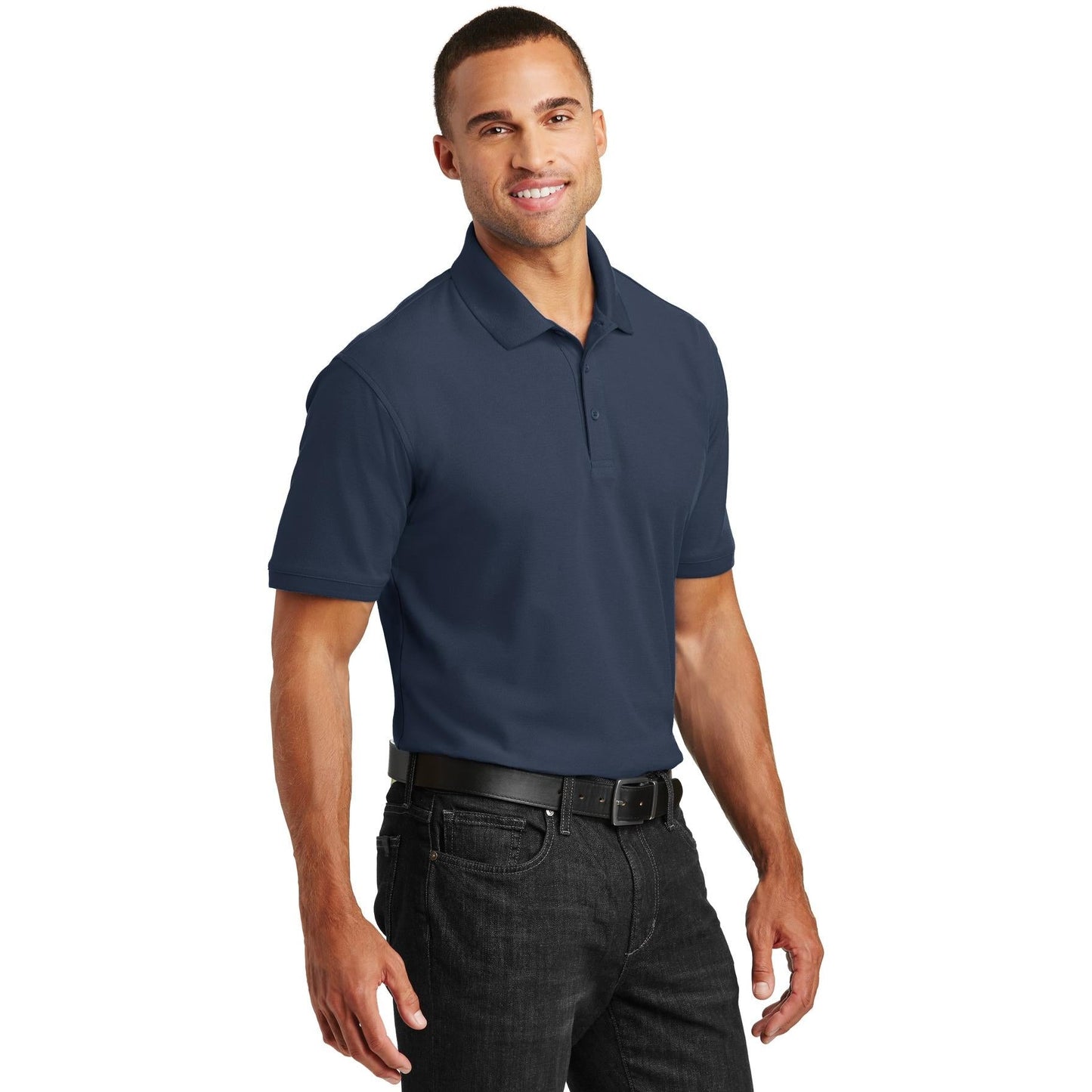 Deep Black Polo Shirt - Port Authority - Stylish Design - Comfortable