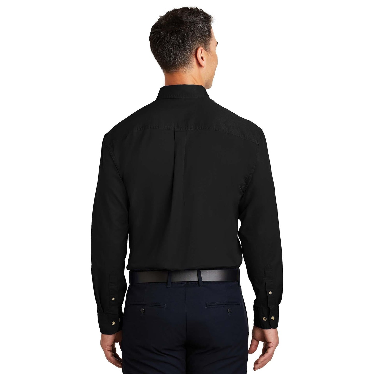 Black Button Up Shirts - Port Authority - Cotton Twill