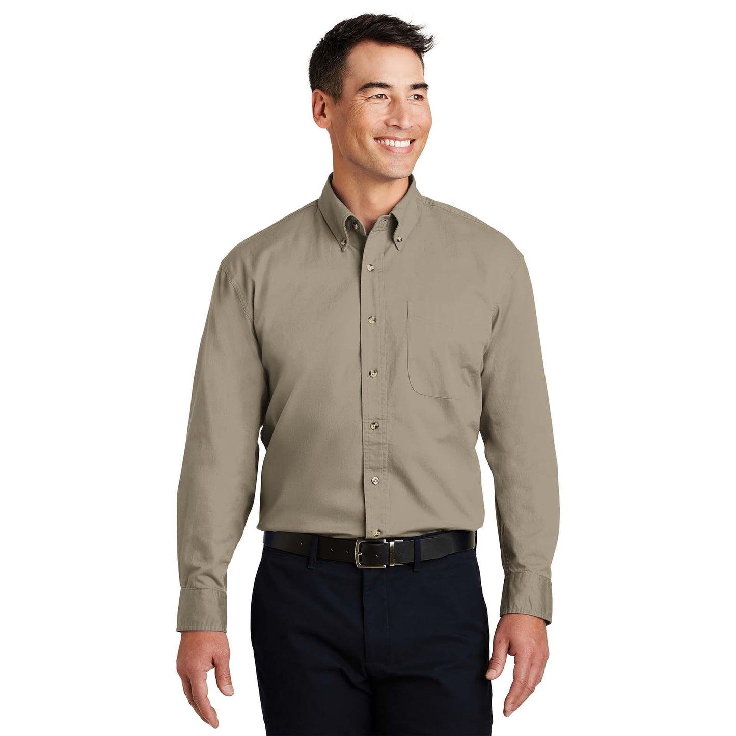 Black Button Up Shirts - Port Authority - Cotton Twill