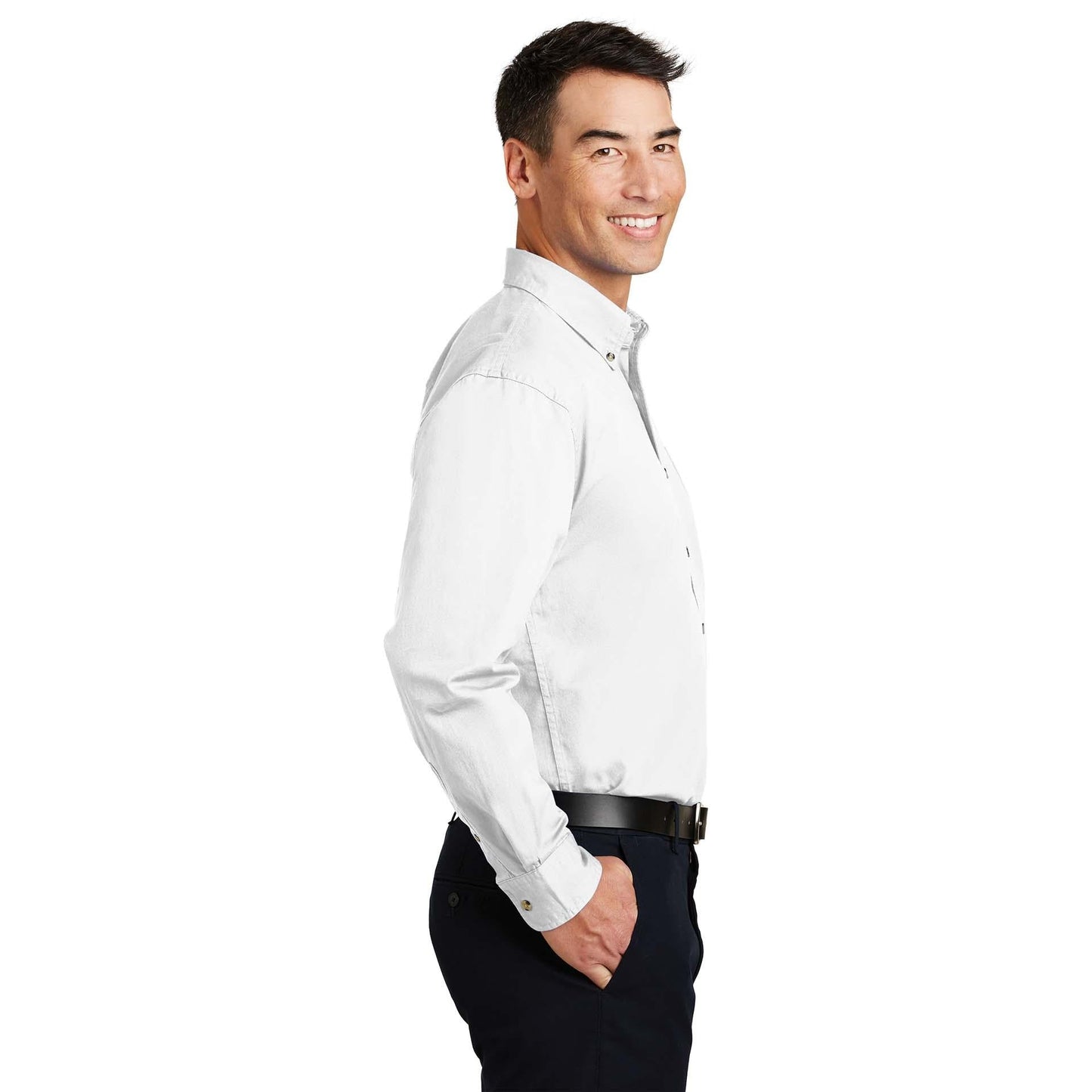 Black Button Up Shirts - Port Authority - Cotton Twill
