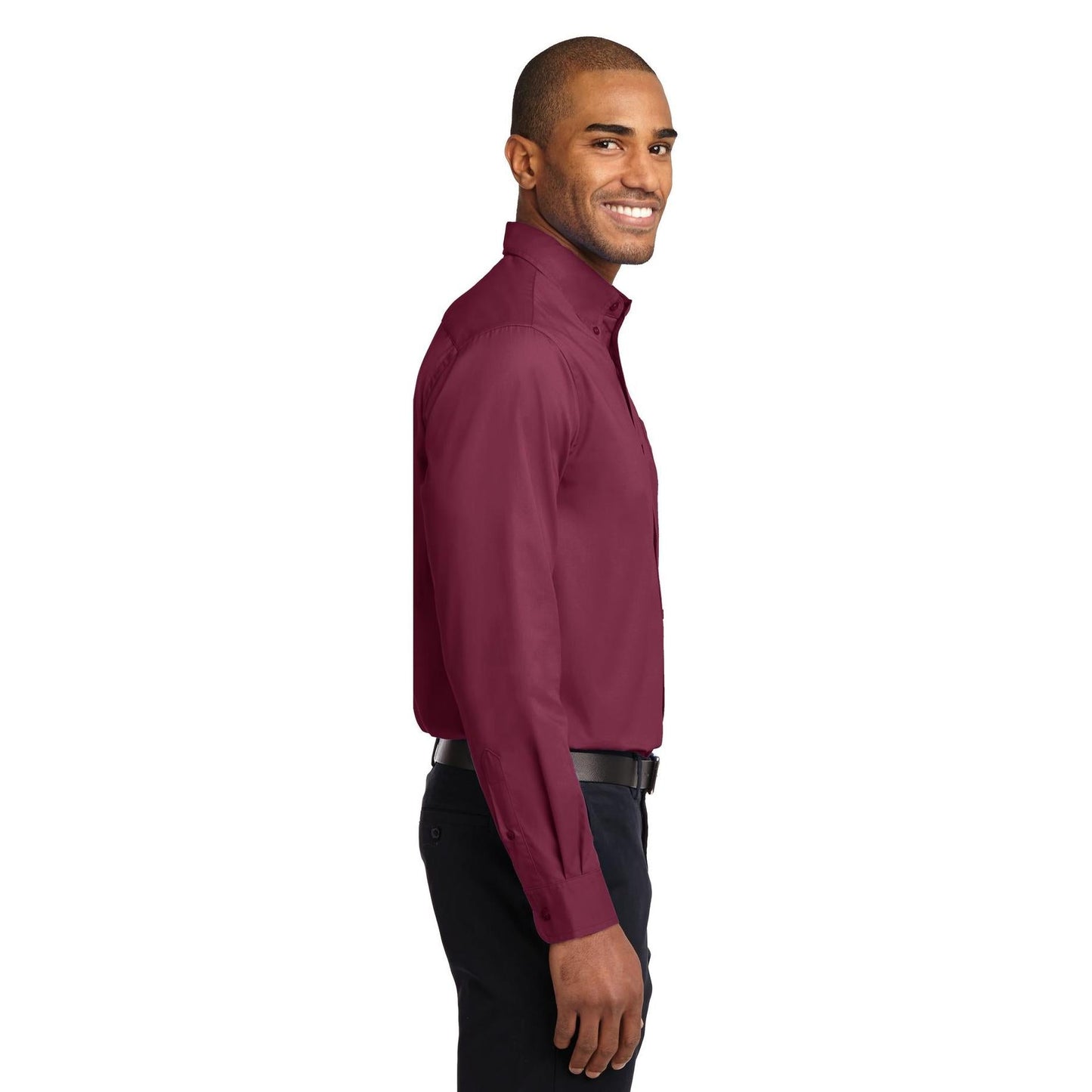 Black/Light Stone Button Up Shirt - Port Authority - Easy Care