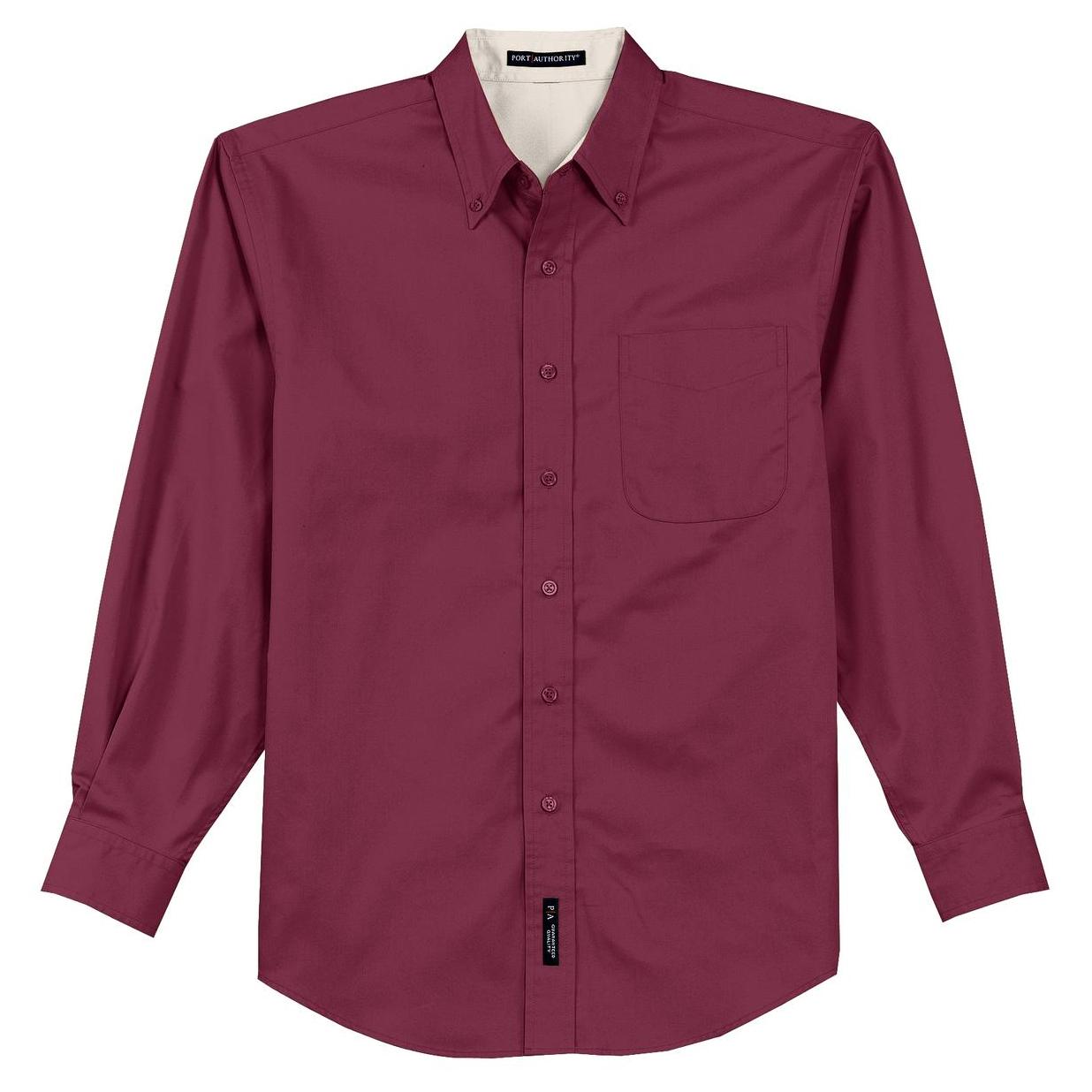 Black/Light Stone Button Up Shirt - Port Authority - Easy Care