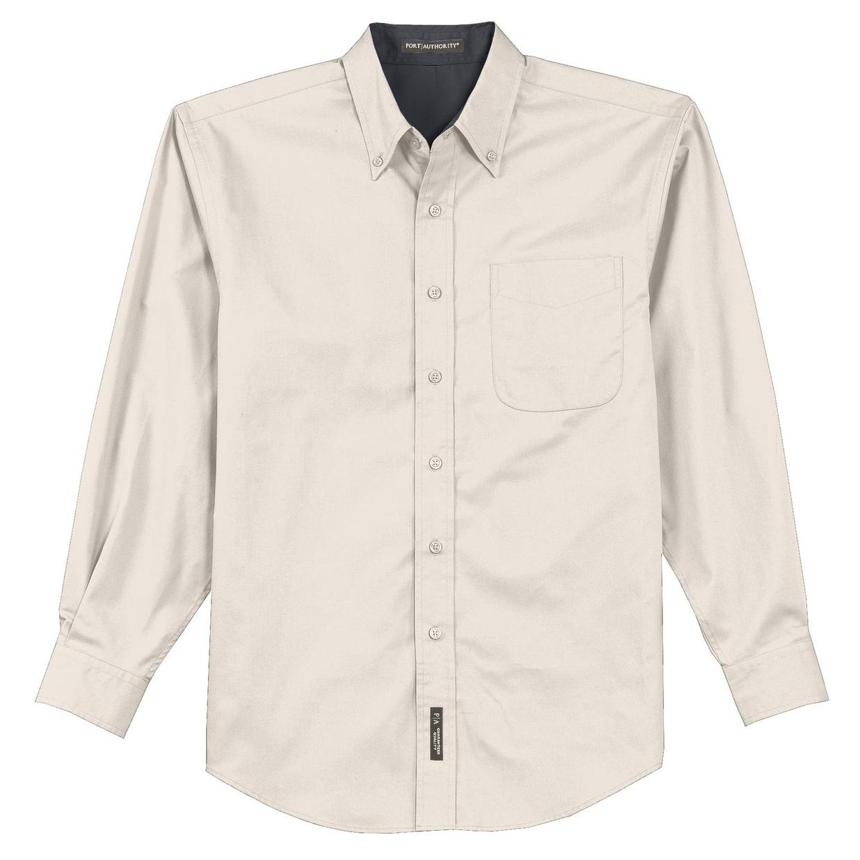 Black/Light Stone Button Up Shirt - Port Authority - Easy Care
