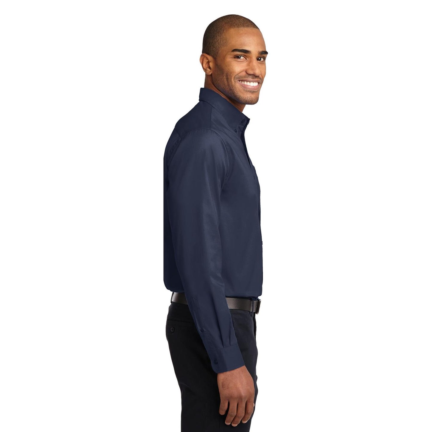 Black/Light Stone Button Up Shirt - Port Authority - Easy Care
