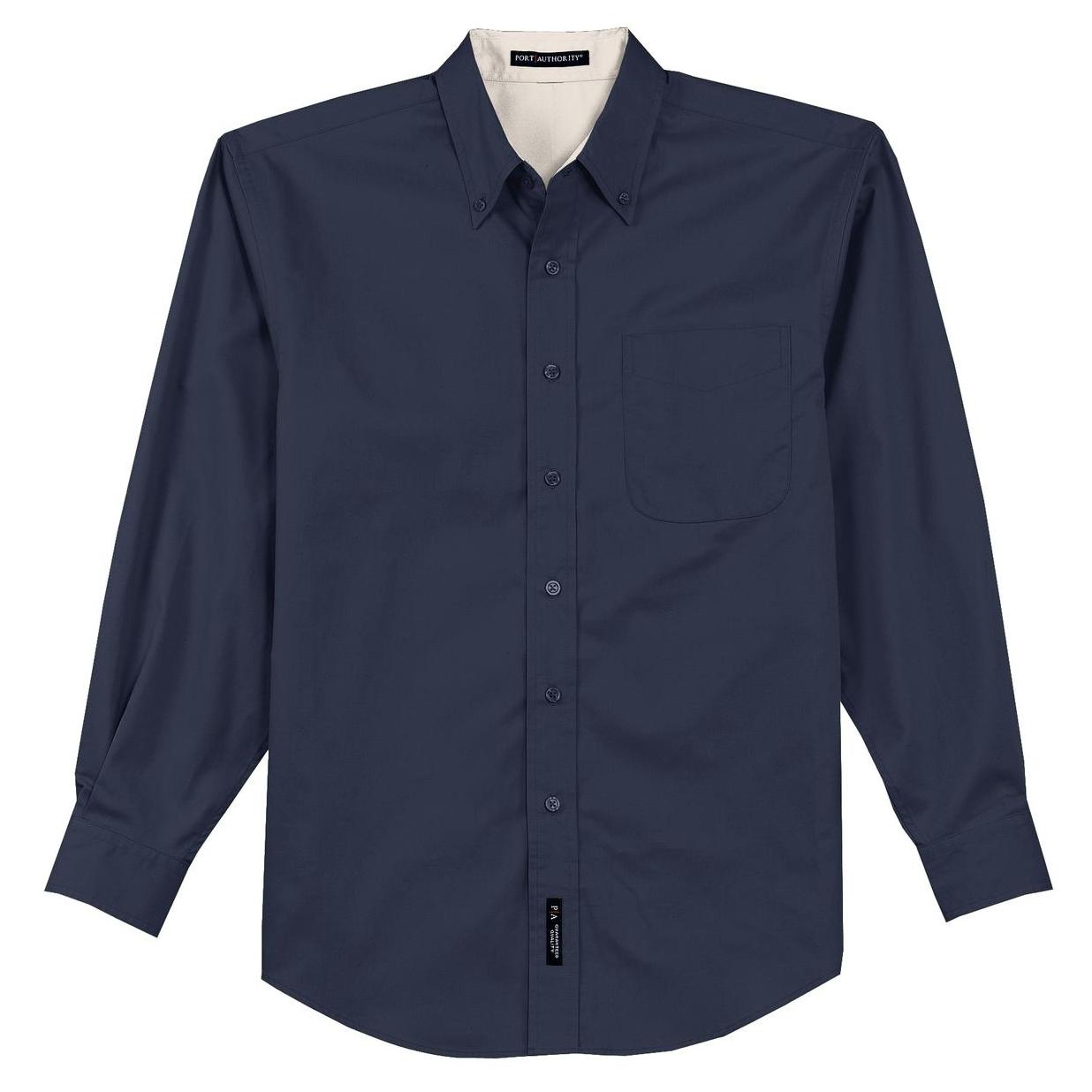 Black/Light Stone Button Up Shirt - Port Authority - Easy Care