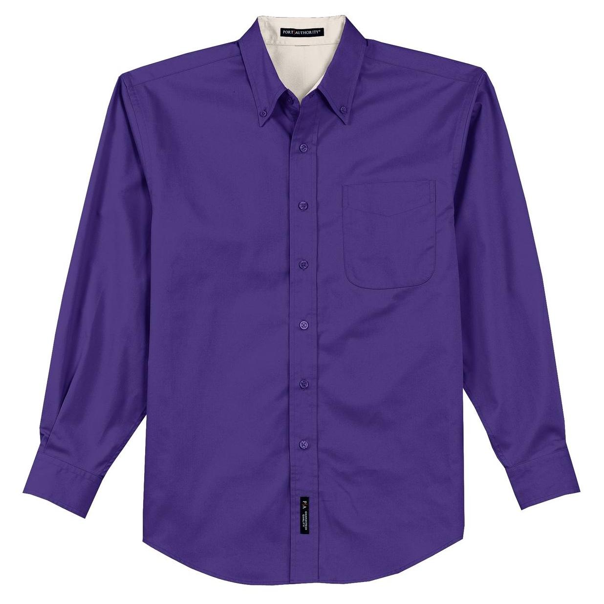 Black/Light Stone Button Up Shirt - Port Authority - Easy Care