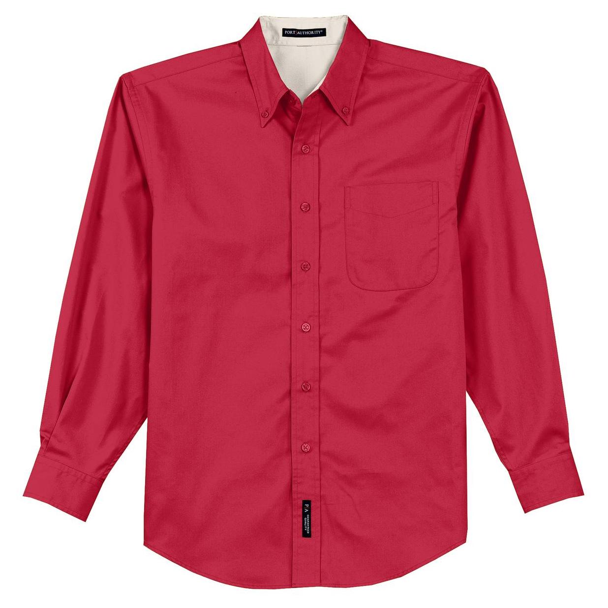 Black/Light Stone Button Up Shirt - Port Authority - Easy Care
