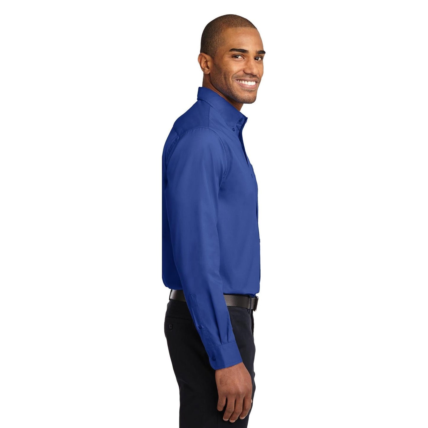 Black/Light Stone Button Up Shirt - Port Authority - Easy Care