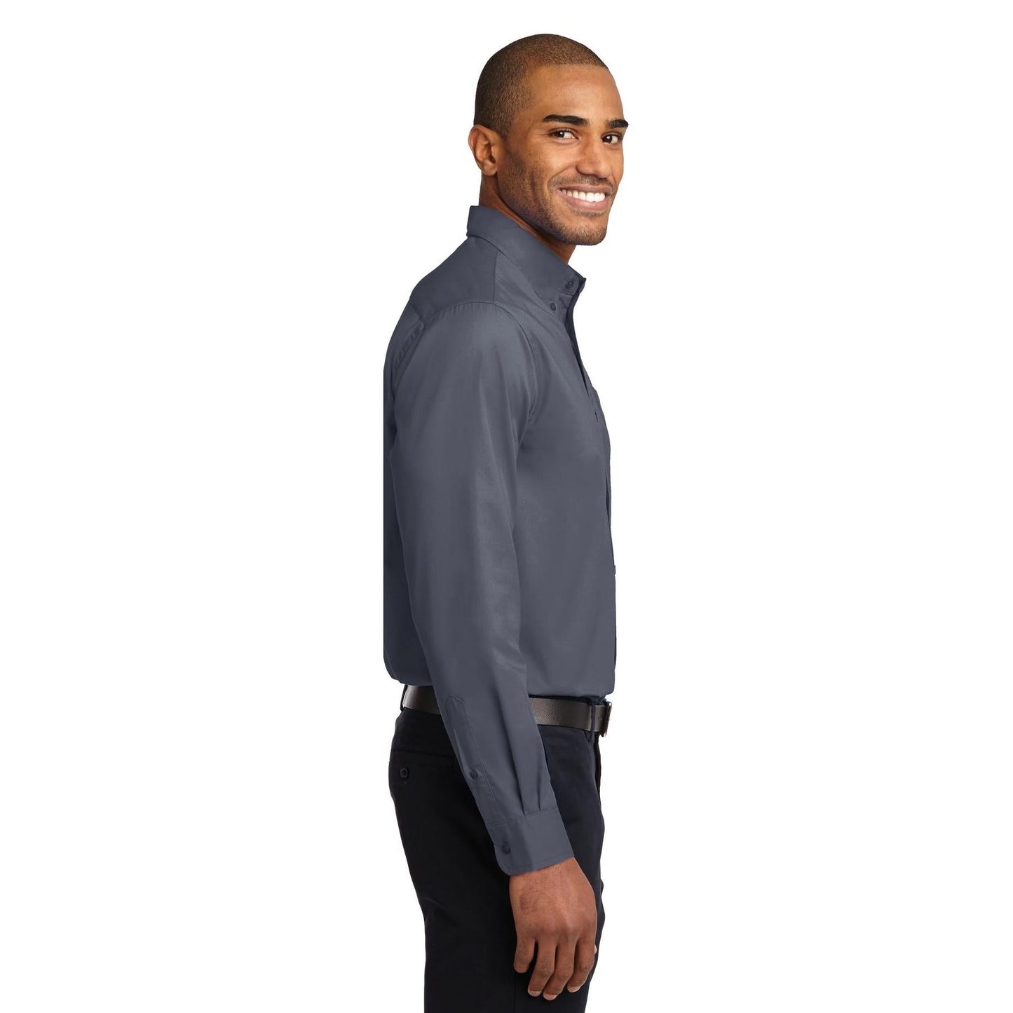 Black/Light Stone Button Up Shirt - Port Authority - Easy Care