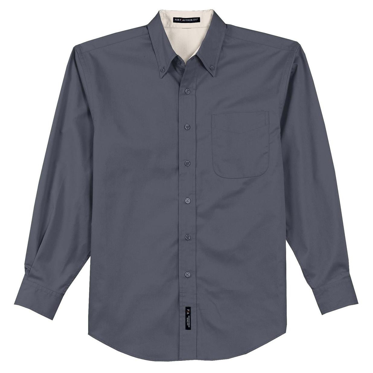 Black/Light Stone Button Up Shirt - Port Authority - Easy Care