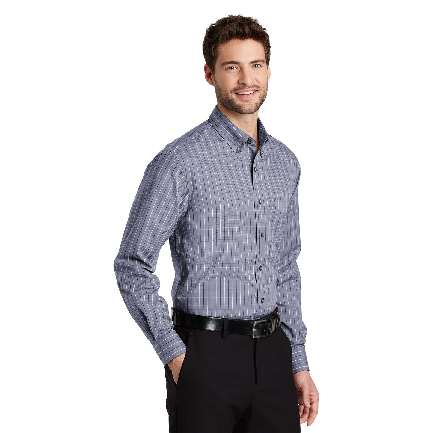 Blue/Navy Button Up Shirts - Port Authority - Easy Care