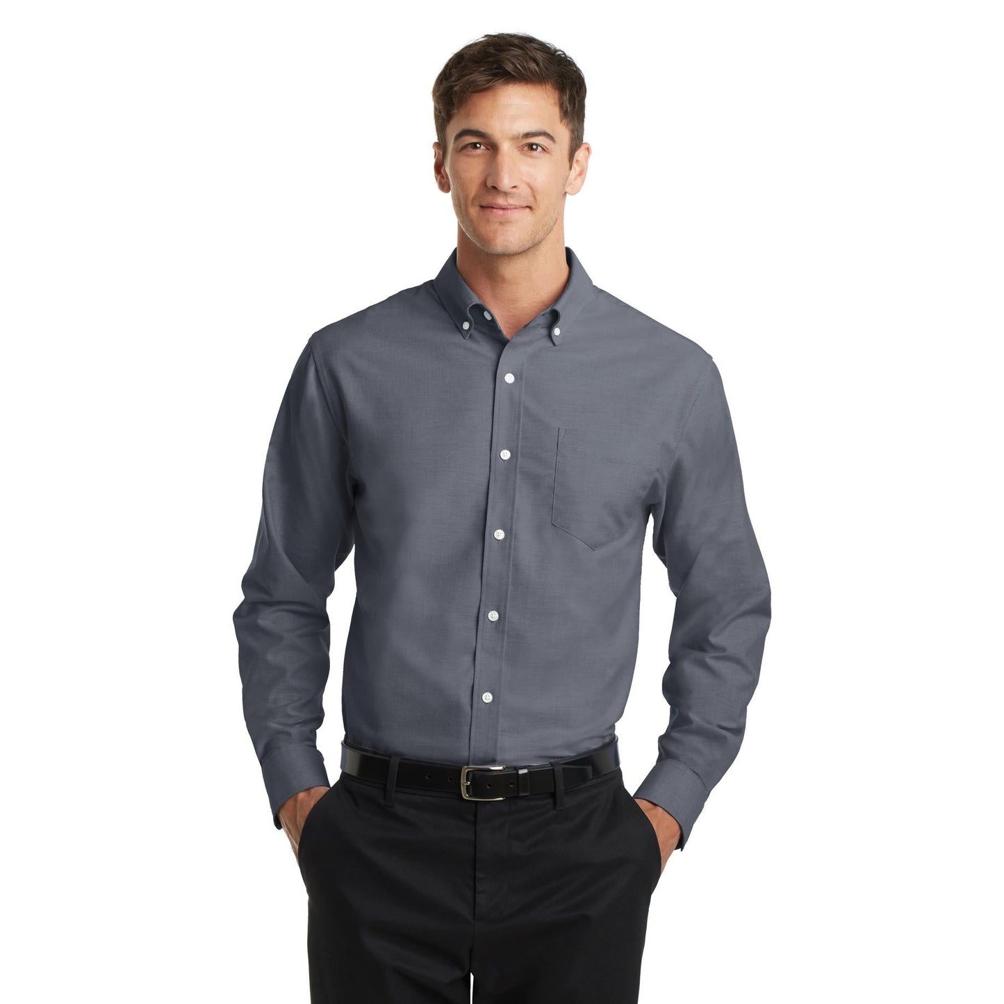 Black Button Up Shirt - Port Authority - Stain Resistant