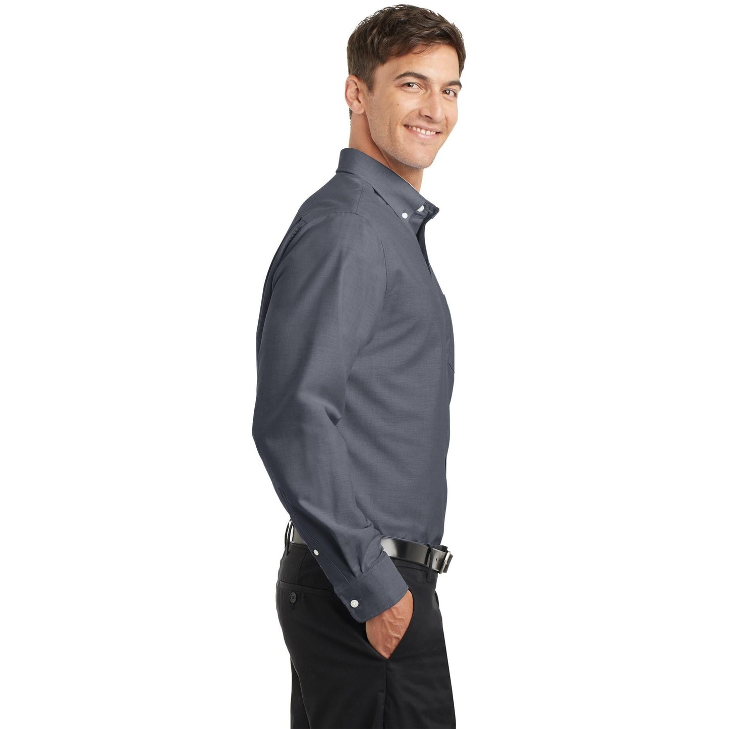 Black Button Up Shirt - Port Authority - Stain Resistant