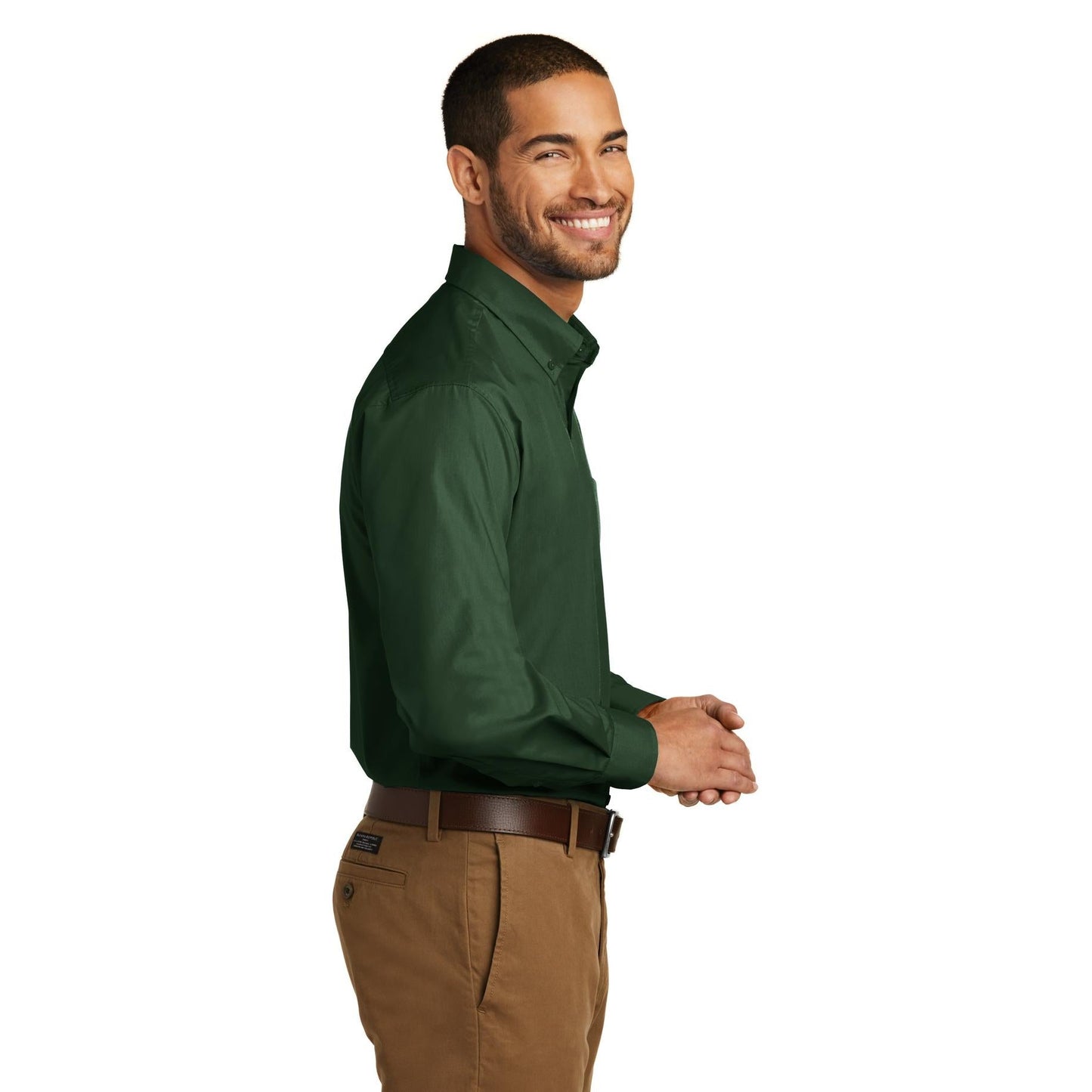 Deep Black Button Up Shirts - Port Authority - Lightweight