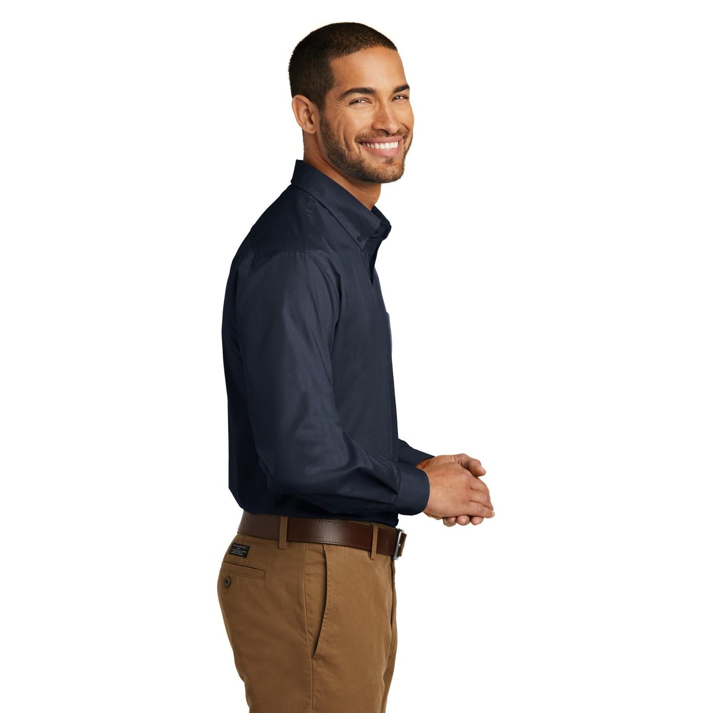 Deep Black Button Up Shirts - Port Authority - Lightweight