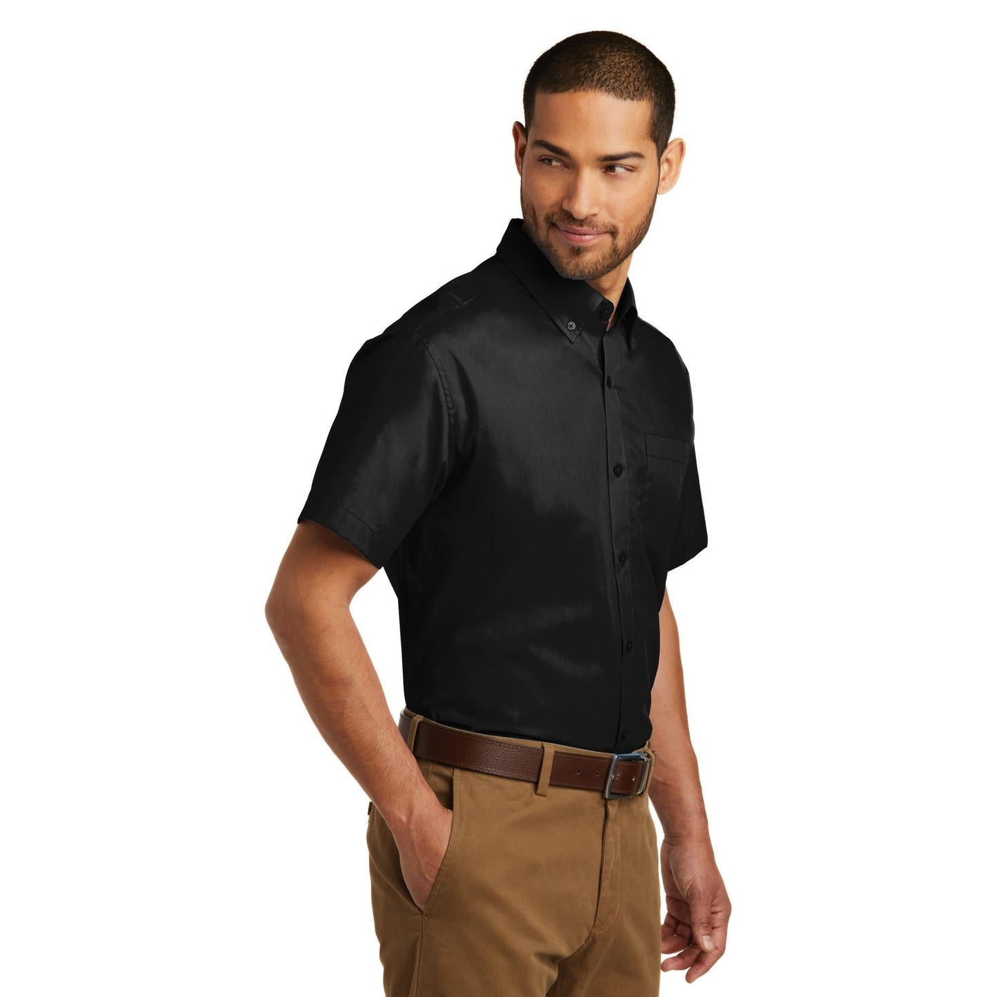 Deep Black Button Up Shirts - Port Authority - Easy Care