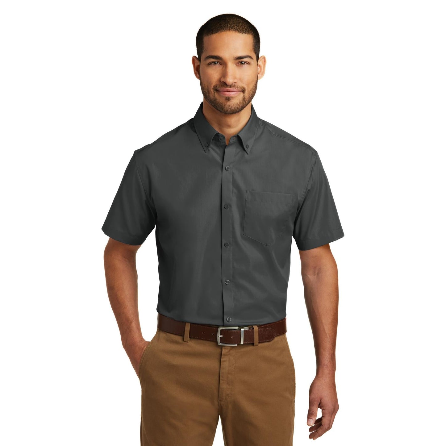 Deep Black Button Up Shirts - Port Authority - Easy Care