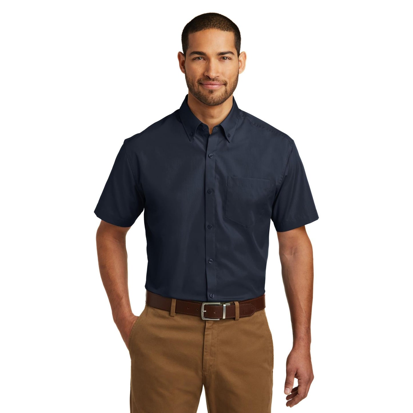 Deep Black Button Up Shirts - Port Authority - Easy Care