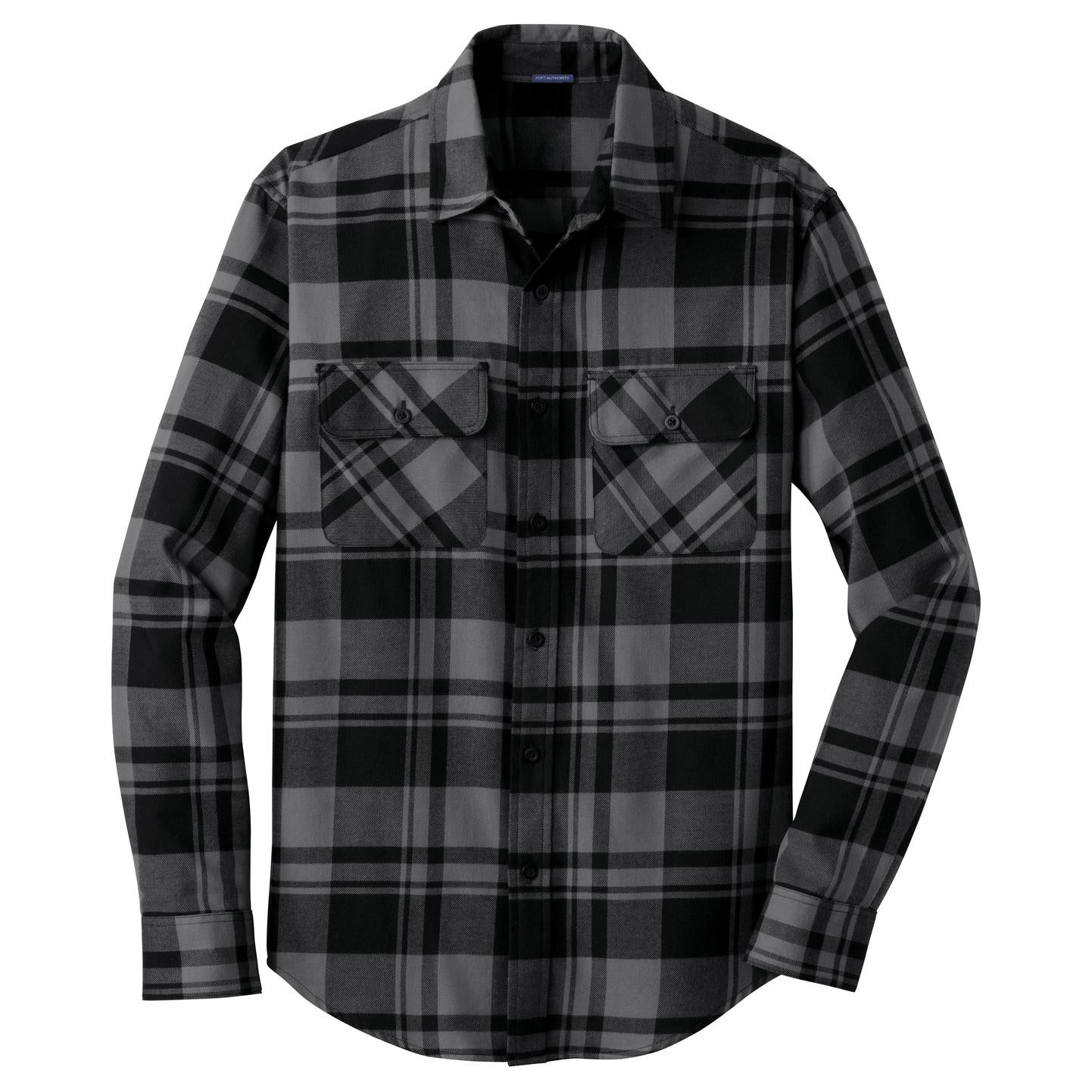 Grey/Black Flannel Shirt - Port Authority - Classic Style