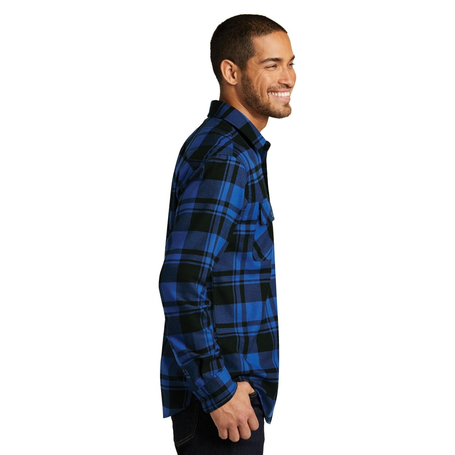 Grey/Black Flannel Shirt - Port Authority - Classic Style