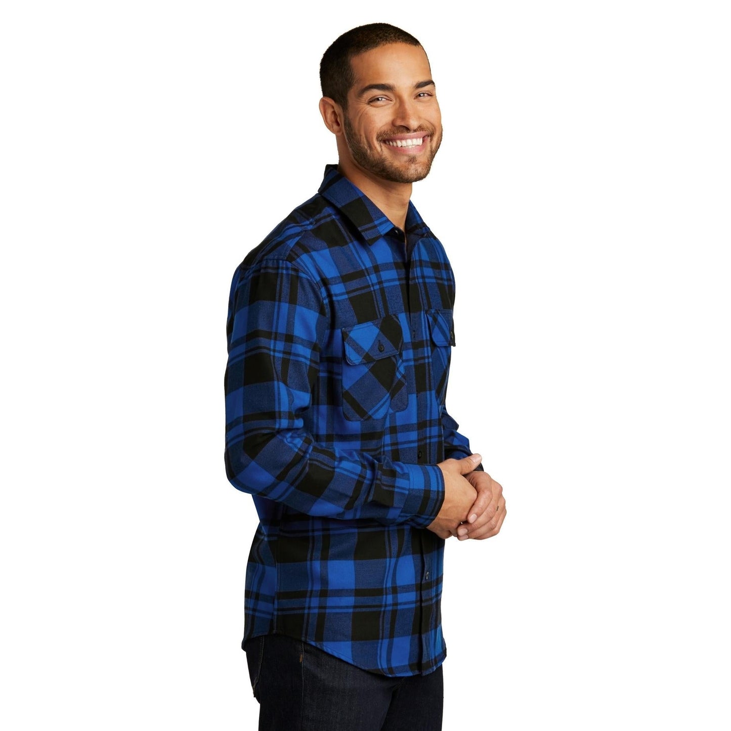 Grey/Black Flannel Shirt - Port Authority - Classic Style