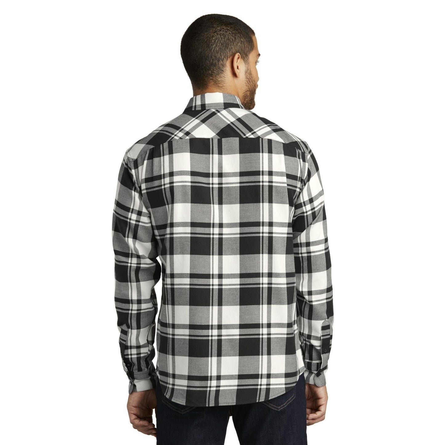 Grey/Black Flannel Shirt - Port Authority - Classic Style