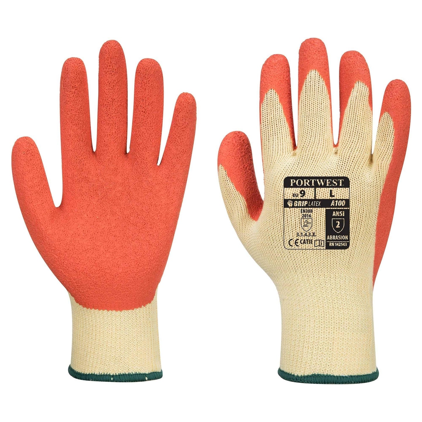 Grey/Blue String Knit Gloves - Portwest - Excellent Grip