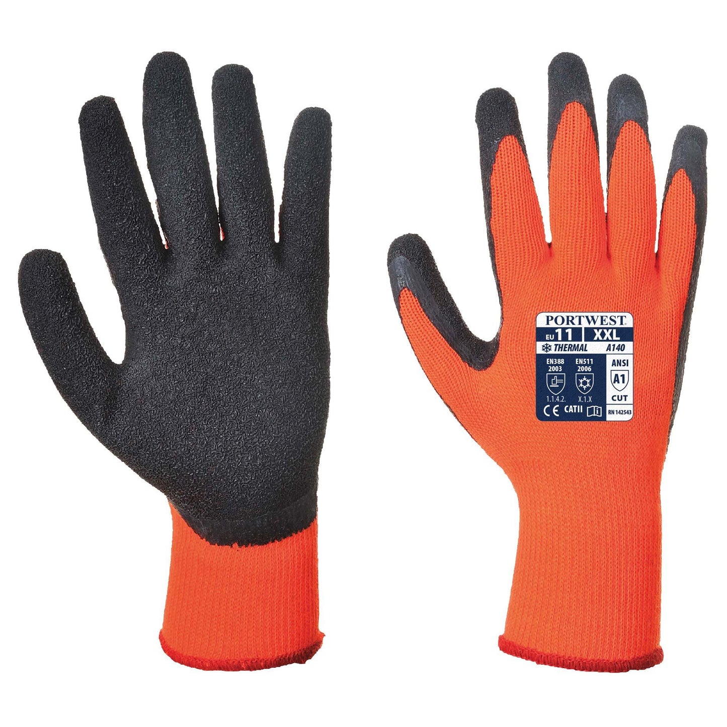 Yellow Thermal Knit Gloves - Portwest - Grip Enhanced