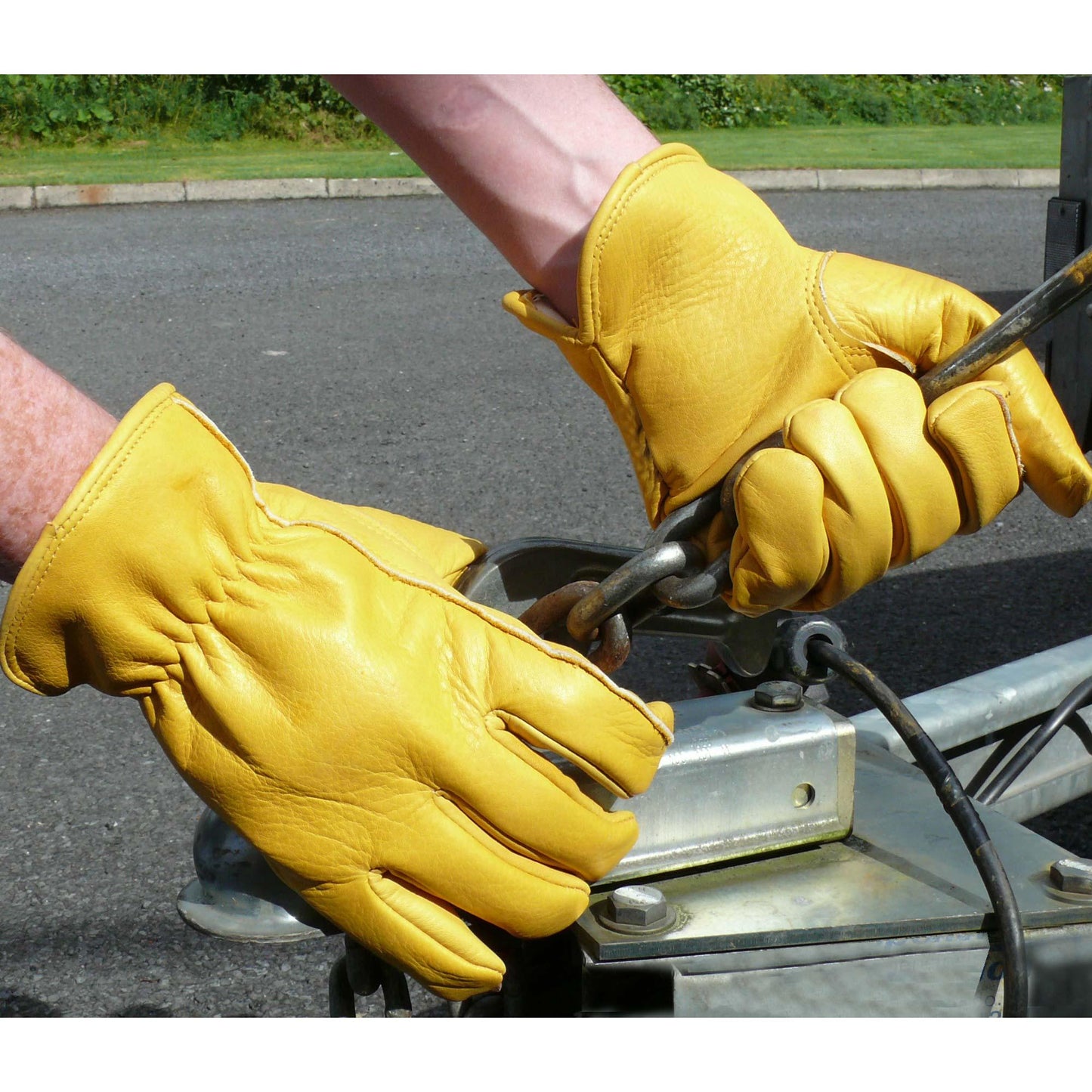 Yellow Durable Leather Gloves - Portwest - Quality Design