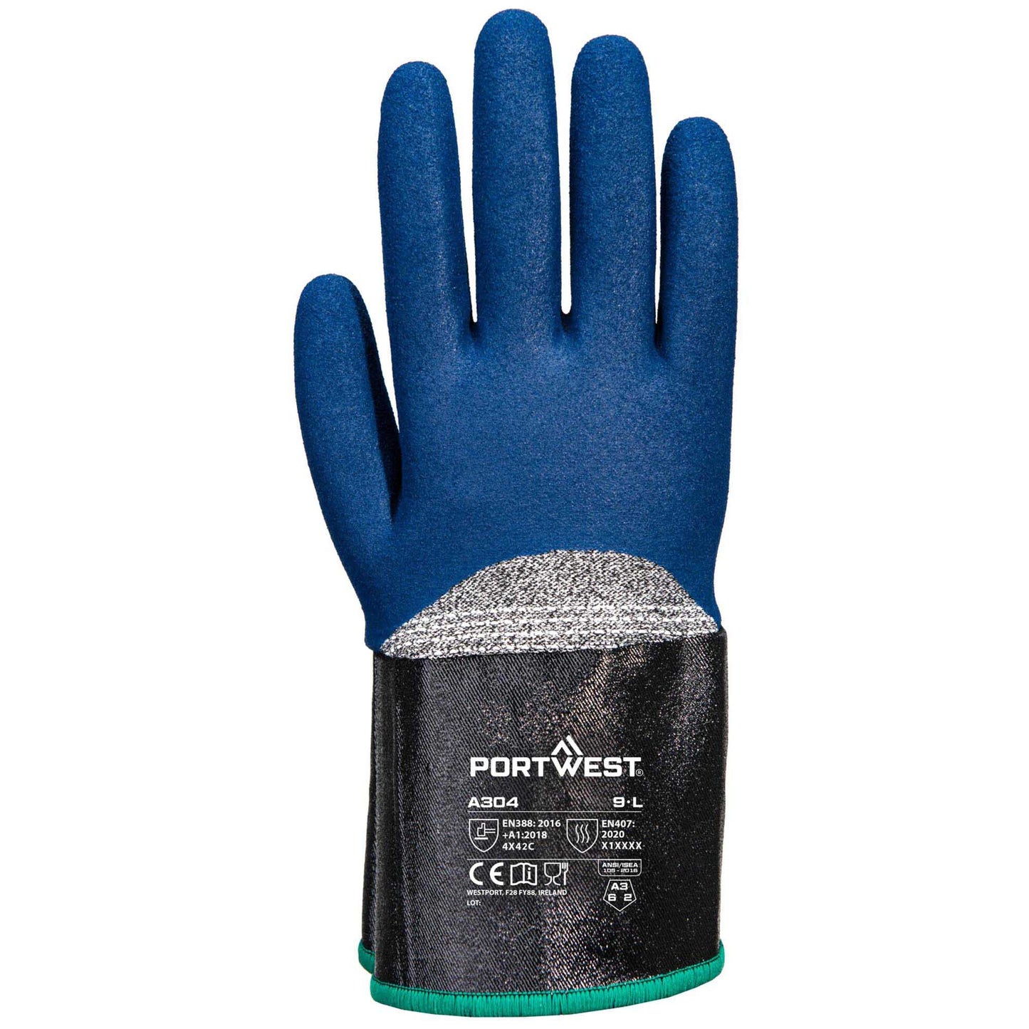 Gray/Blue Rubber Gloves - Portwest - Nitrile Foam