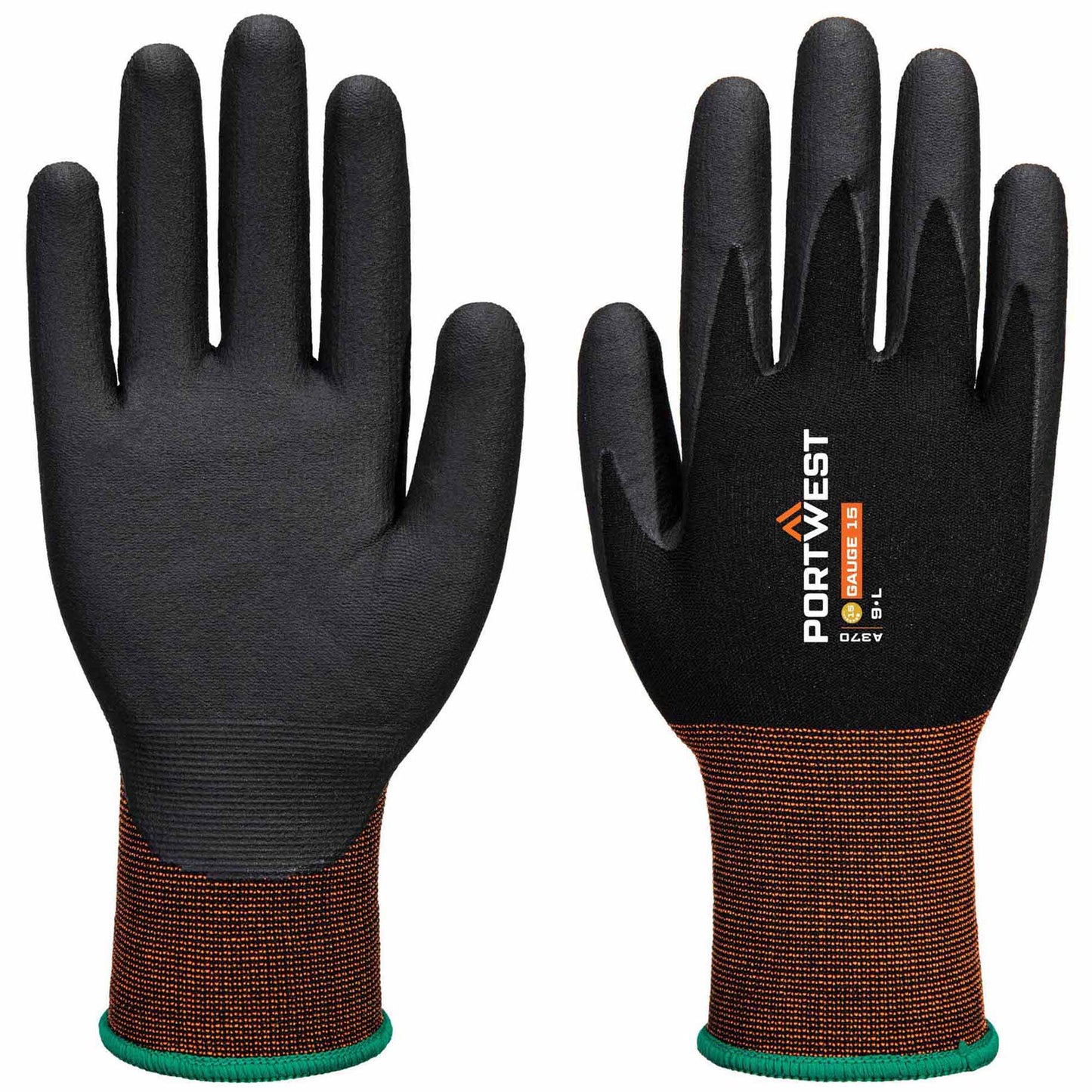 Black String Knit Gloves - Portwest - Comfortable Grip