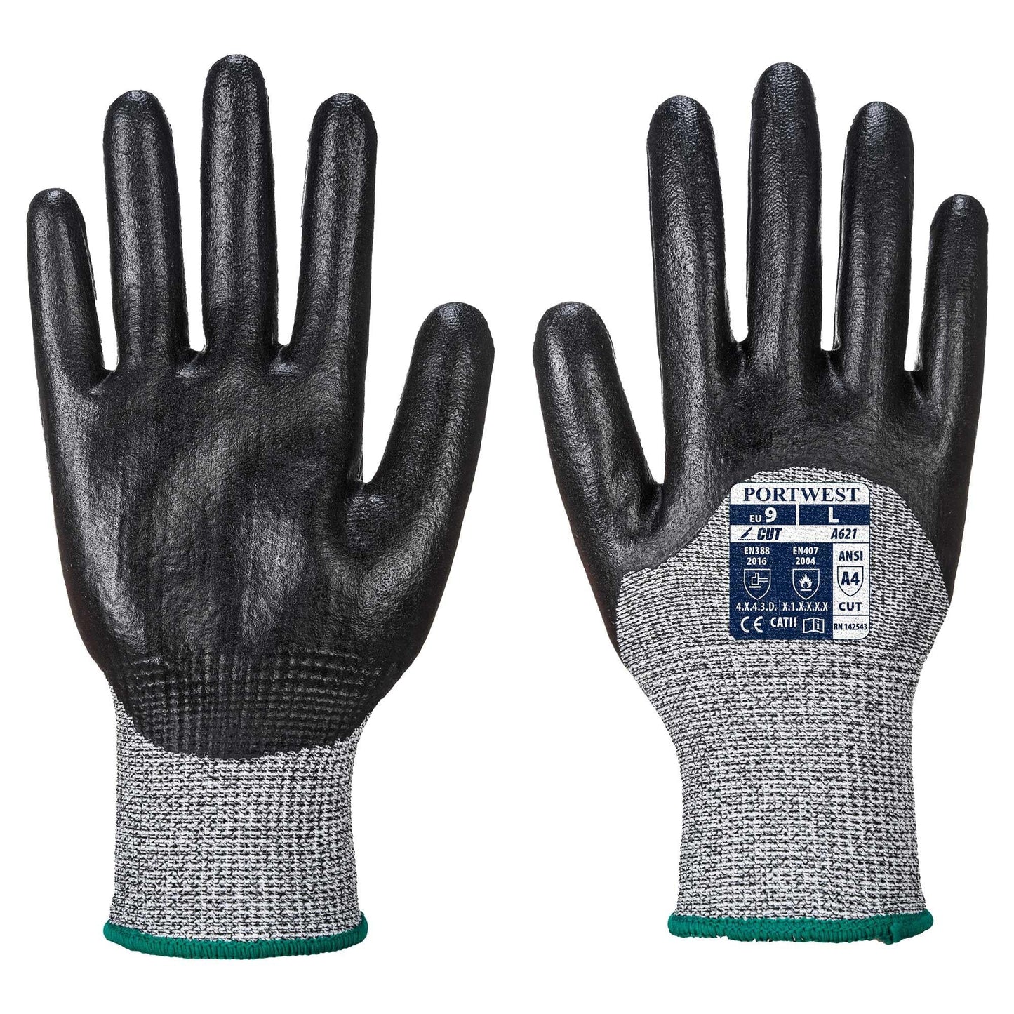 Black String Knit Gloves - Portwest - Cut Resistant