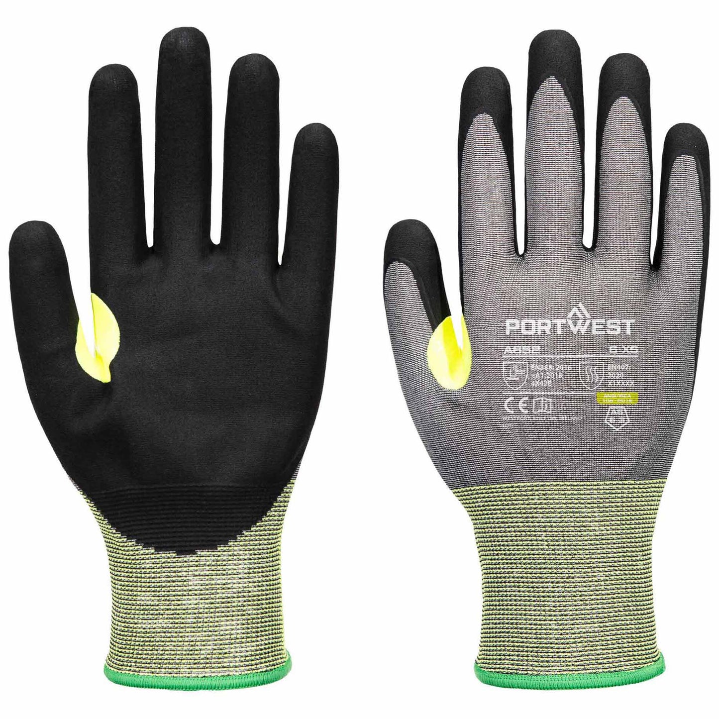 Gray/Black Cut-Resistant Gloves - Portwest - Touchscreen Safe