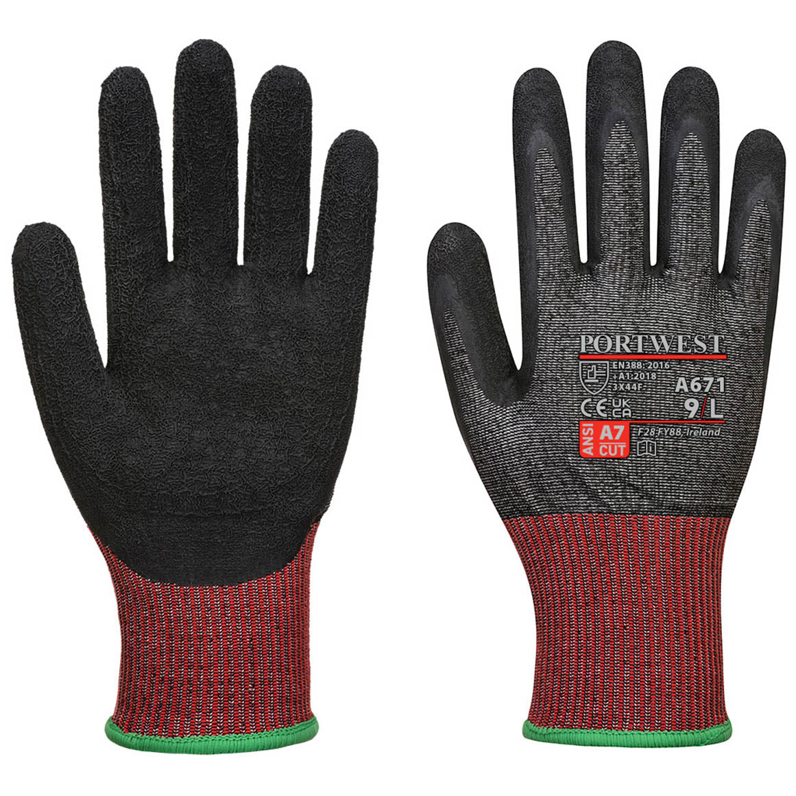 Black String Knit Gloves - Portwest - Durable Design