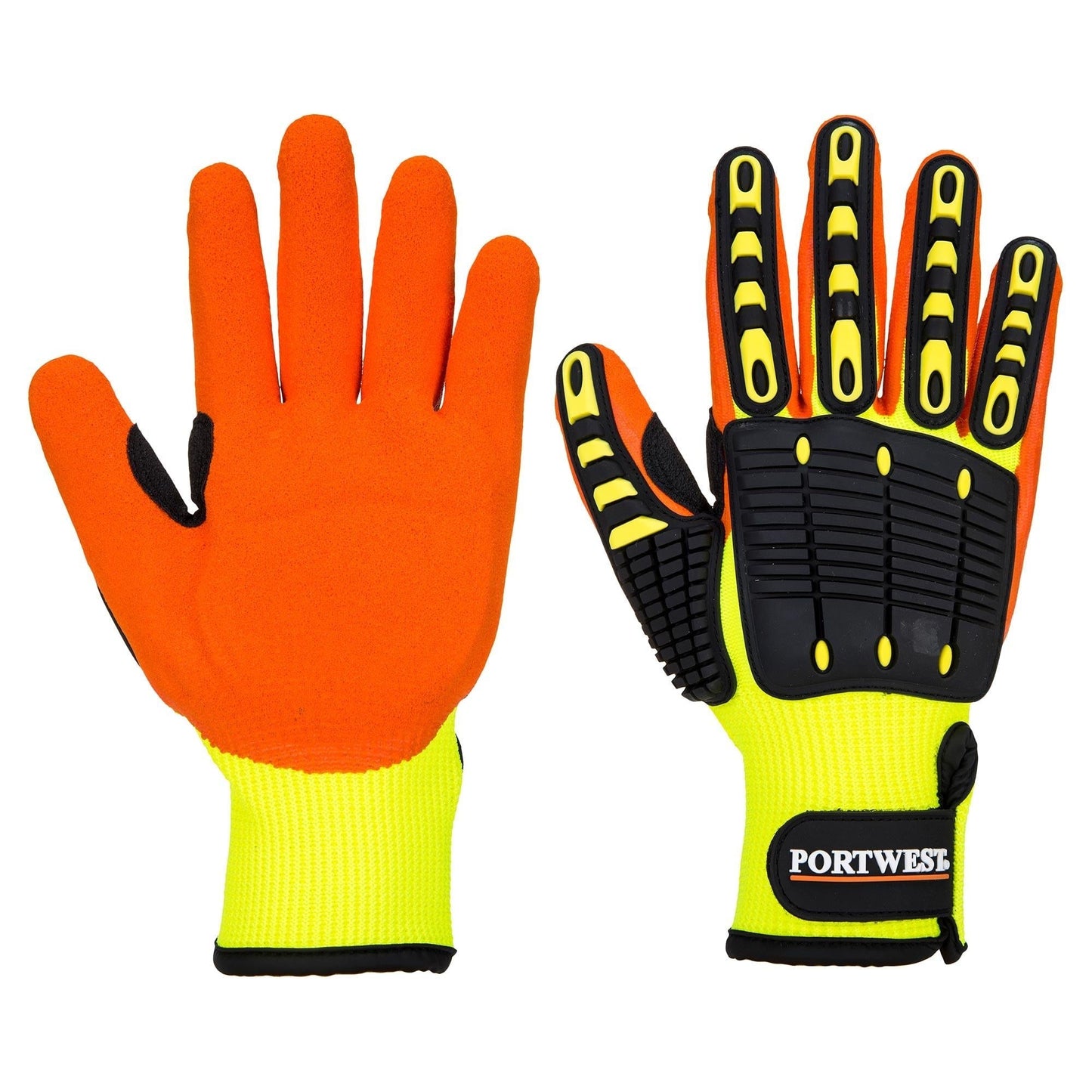Yellow/Lime String Knit Gloves - Portwest - Impact Resistant