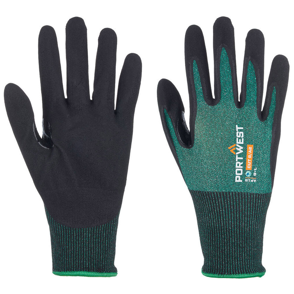 Green/Black String Knit Gloves - Portwest - Eco Friendly