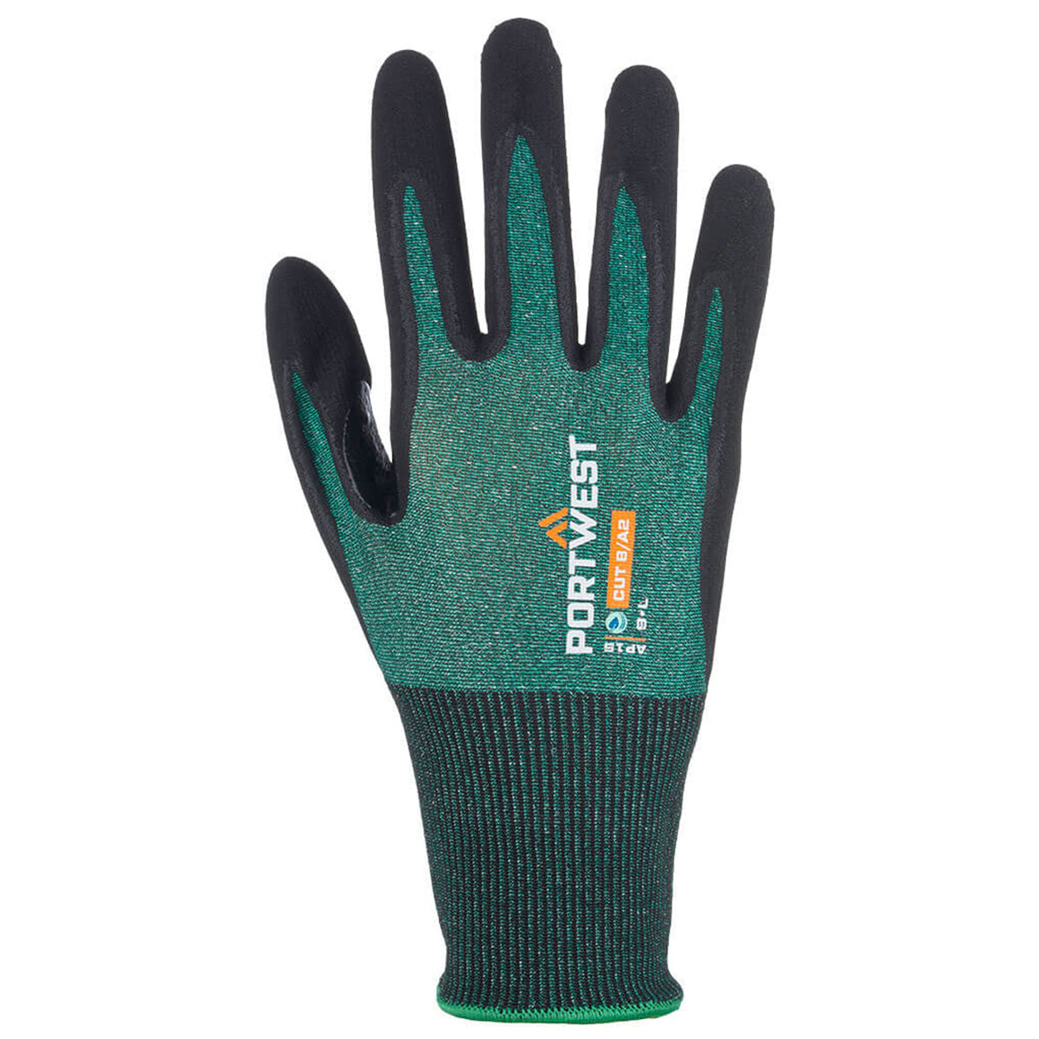 Green/Black String Knit Gloves - Portwest - Eco Friendly