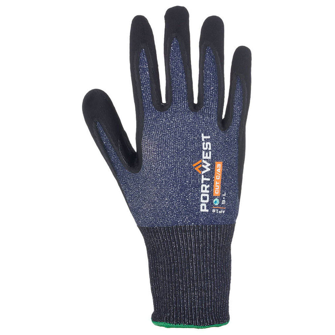 Blue/Black String Knit Gloves - Portwest - Touchscreen Friendly