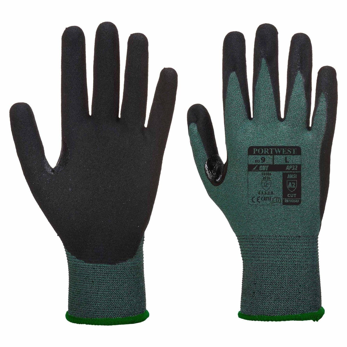 Green String Knit Gloves - Portwest - High Dexterity