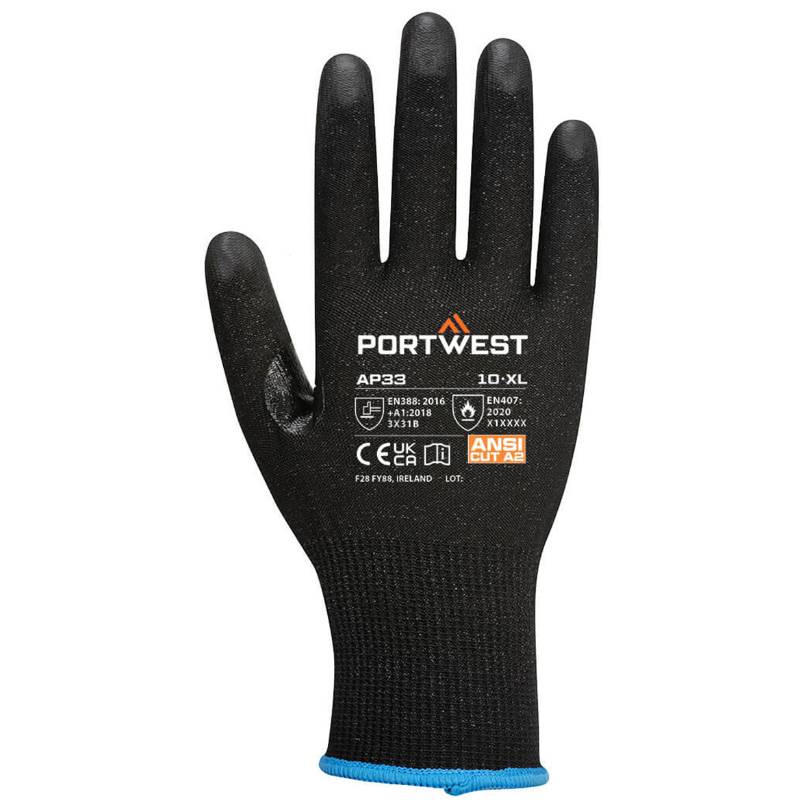 Black String Knit Gloves - Portwest - Durable Touchscreen