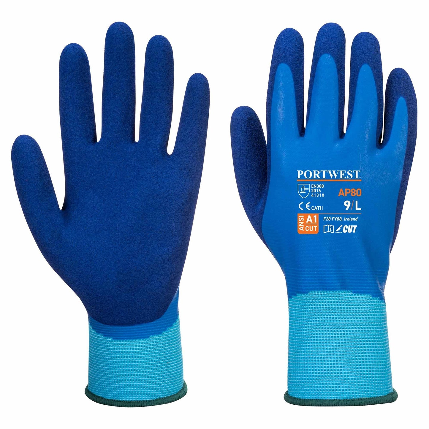 Blue Liquid Resistant Gloves - Portwest - Comfortable Fit