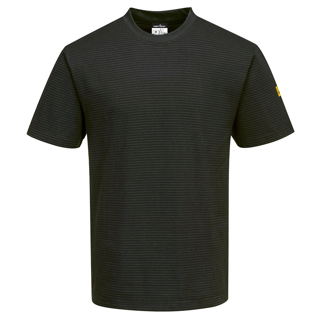 Black T-Shirts - Portwest - Comfortable Anti-Static Fit