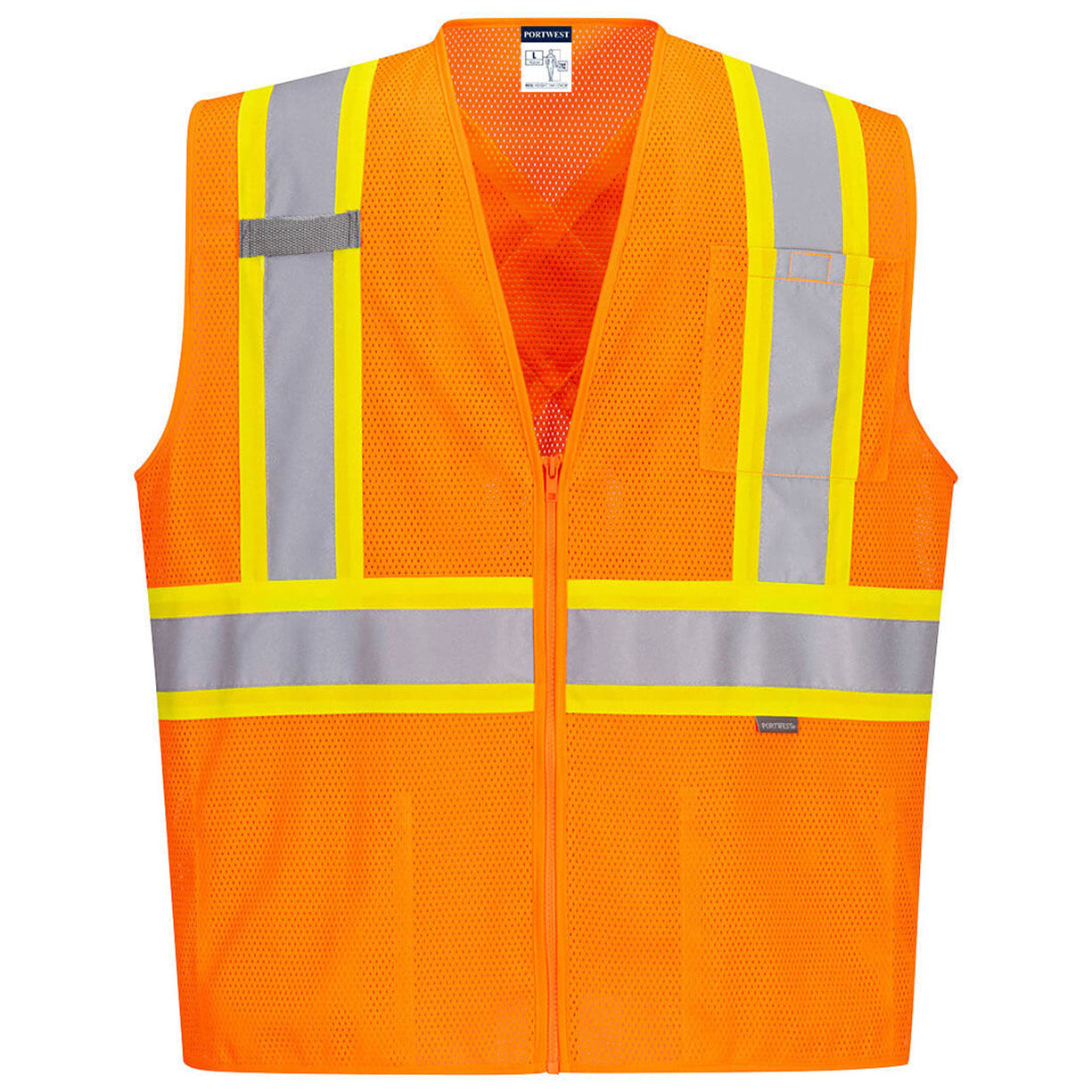 Orange Safety Vests - Portwest - Lightweight Mesh Fabric
